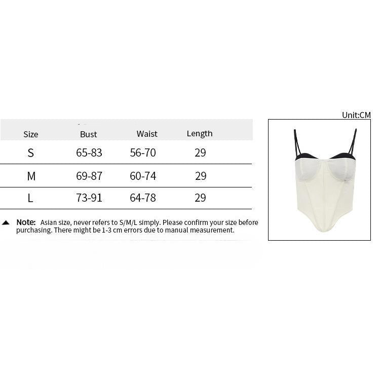 SVCST000048 Fashionable, casual and versatile halter top with contrasting color edges and a cinched waist to accentuate the chest. A hot girl's vest