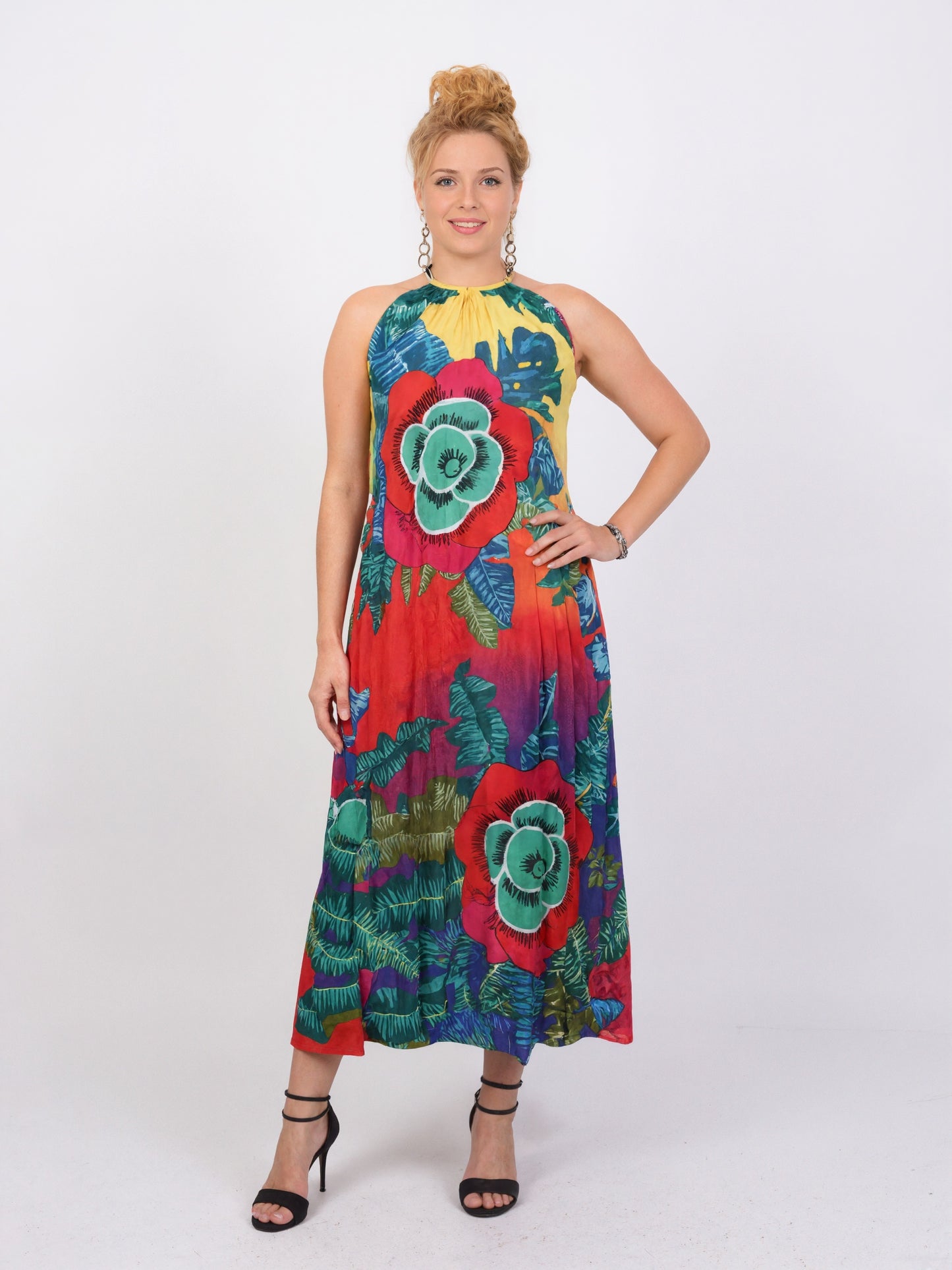SVCD000067 Digital print fashion style large skirt dress, plus-size women's clothing