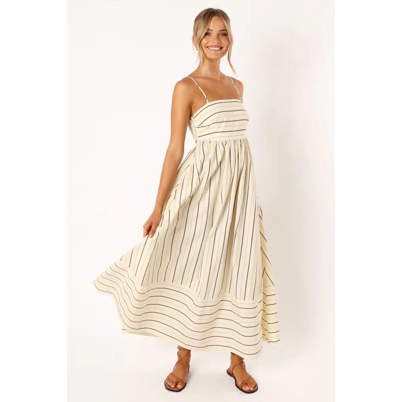 SVCD000122 Summer fashion striped halter top backless dress with a fresh style