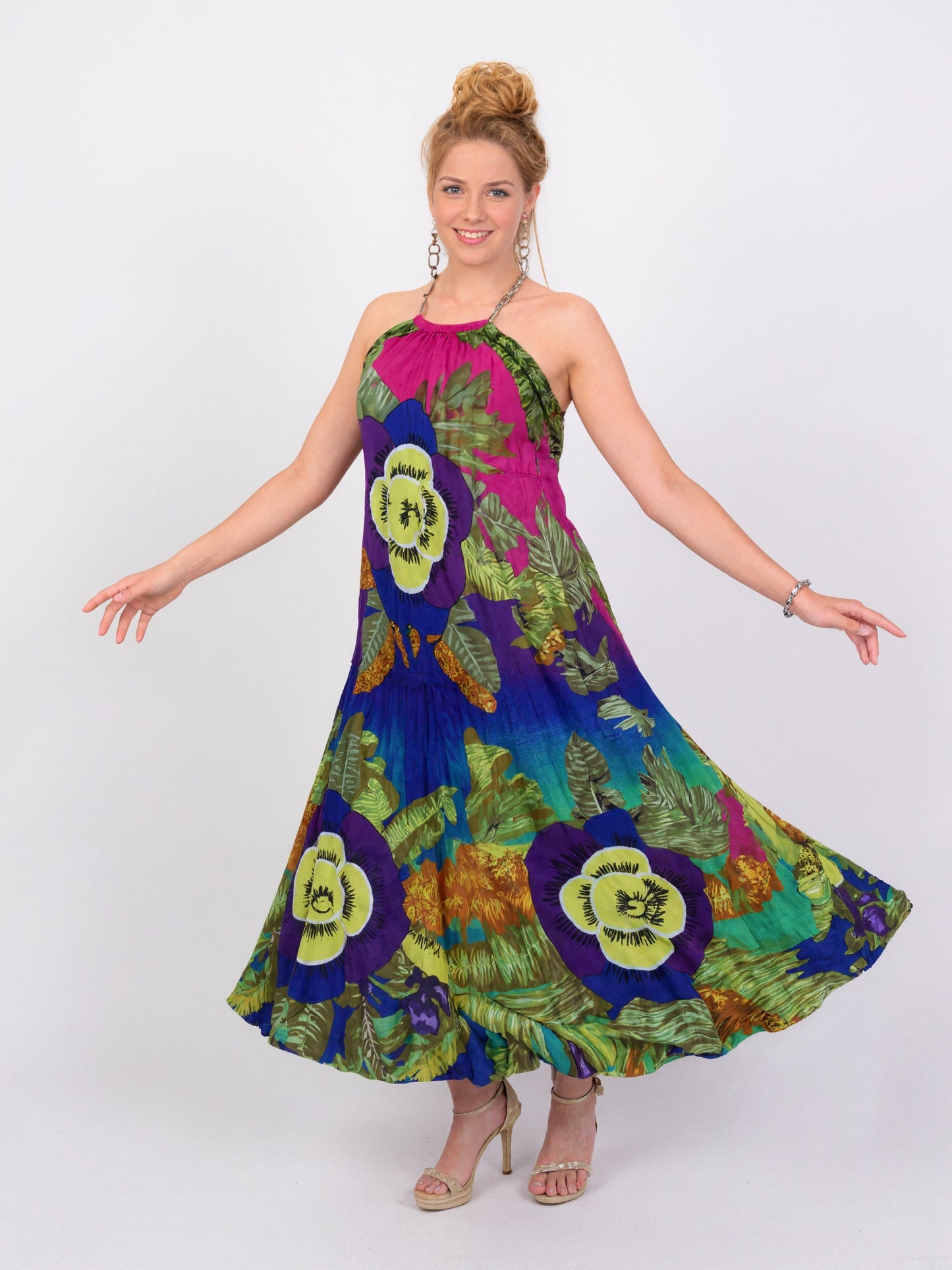 SVCD000067 Digital print fashion style large skirt dress, plus-size women's clothing