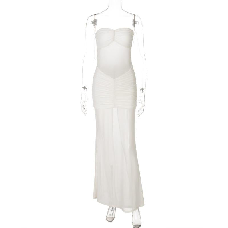 SVCM000097  Sexy one-shoulder strapless dress for women