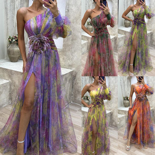 SVCD000028 Casual and fashionable party mesh off-the-shoulder dress on Instagram
