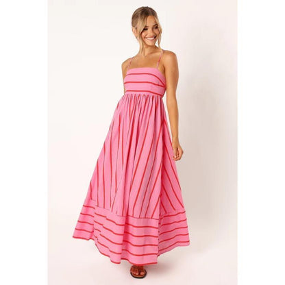SVCD000122 Summer fashion striped halter top backless dress with a fresh style