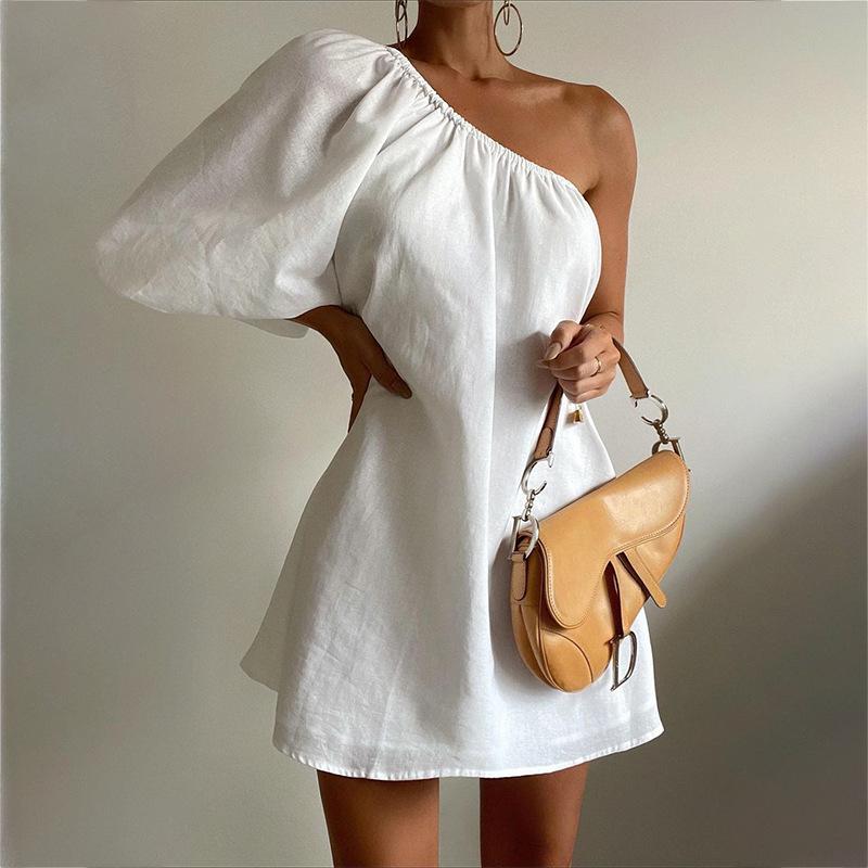 SVCD000022 fashionable, loose and slimming off-the-shoulder short dress for women