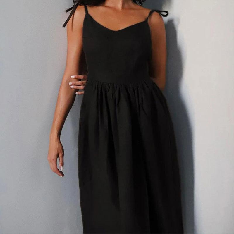 SVCD000004 Women's backless Uysen-style sexy V-neck high-waisted fashionable halter dress in European and American style