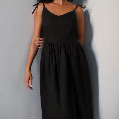 SVCD000004 Women's backless Uysen-style sexy V-neck high-waisted fashionable halter dress in European and American style