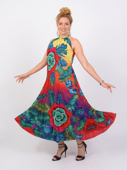 SVCD000067 Digital print fashion style large skirt dress, plus-size women's clothing