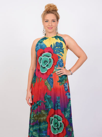 SVCD000067 Digital print fashion style large skirt dress, plus-size women's clothing