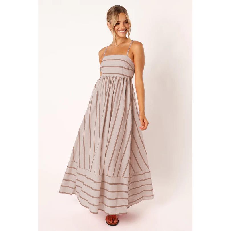 SVCD000122 Summer fashion striped halter top backless dress with a fresh style