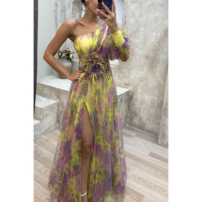 SVCD000028 Casual and fashionable party mesh off-the-shoulder dress on Instagram