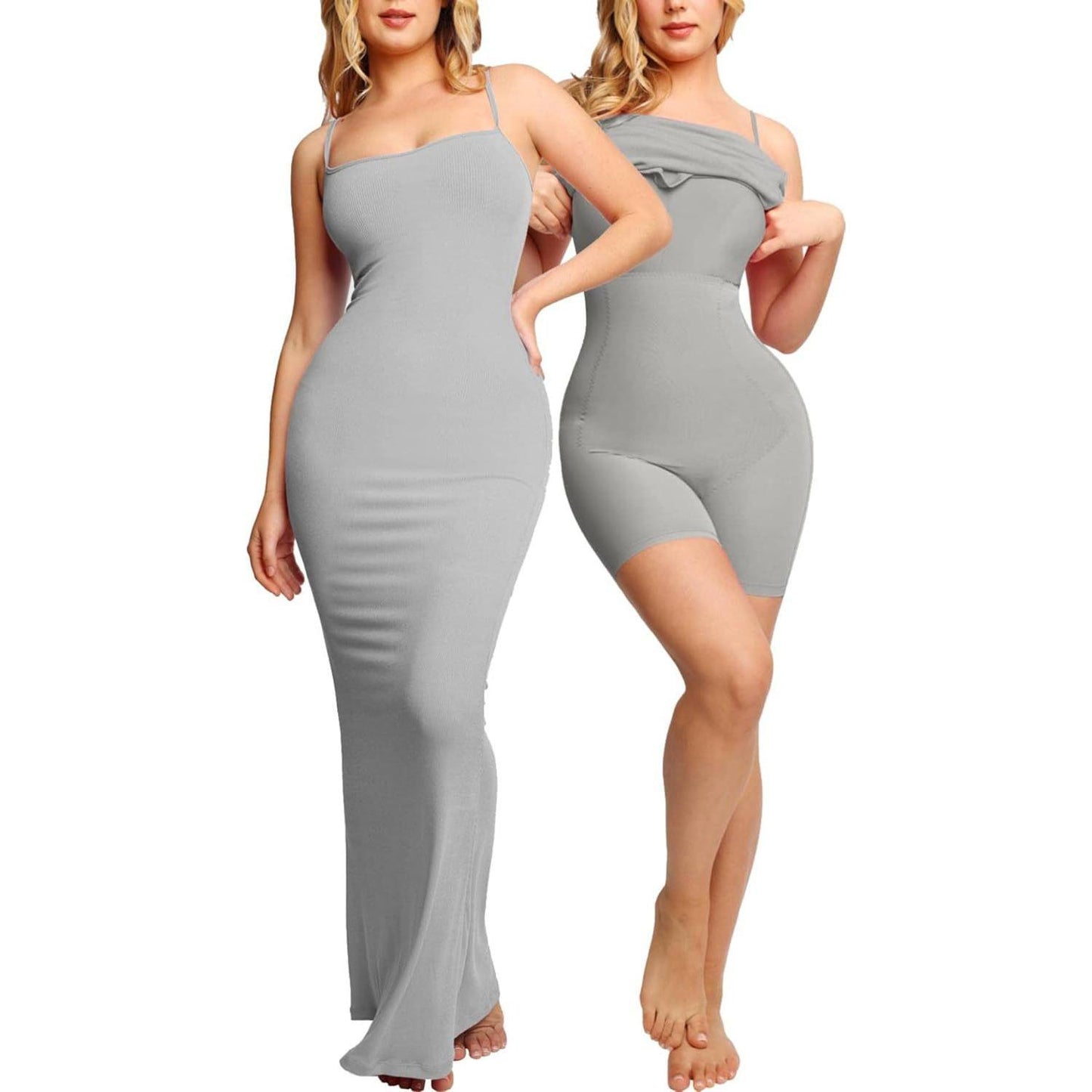 SVCSH000126 Light abdominal one-piece dress, a popular two-in-one halter dress for body shaping and shaping