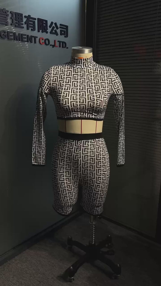 Supervaluechoice New Fashionable and Unique Printed Slimming Corset Crop Top Set No. SV000001